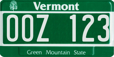 VT license plate OOZ123