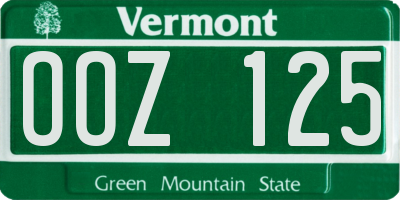 VT license plate OOZ125
