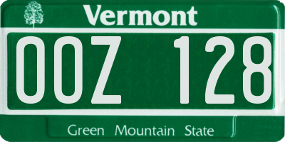 VT license plate OOZ128