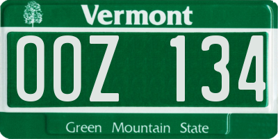 VT license plate OOZ134