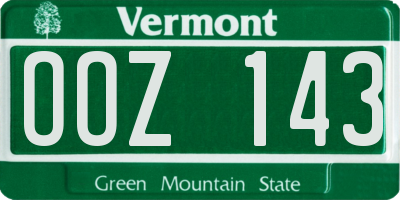 VT license plate OOZ143
