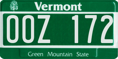 VT license plate OOZ172