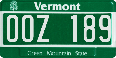VT license plate OOZ189
