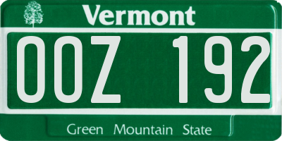 VT license plate OOZ192