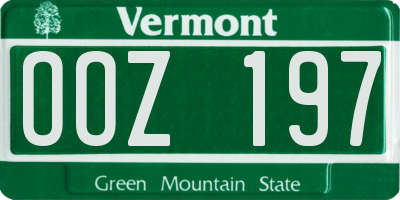 VT license plate OOZ197