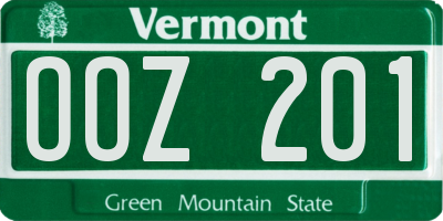 VT license plate OOZ201