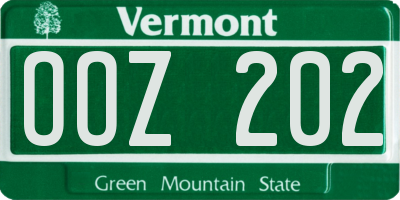 VT license plate OOZ202