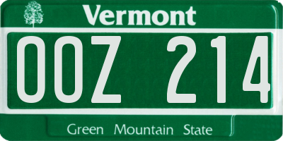 VT license plate OOZ214