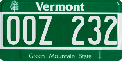 VT license plate OOZ232