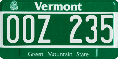 VT license plate OOZ235