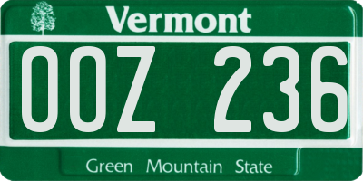 VT license plate OOZ236