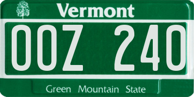 VT license plate OOZ240