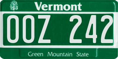 VT license plate OOZ242