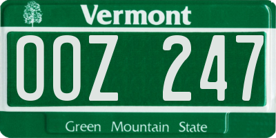 VT license plate OOZ247