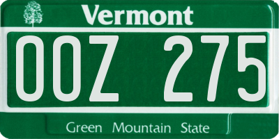 VT license plate OOZ275