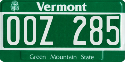 VT license plate OOZ285