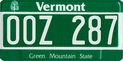 VT license plate OOZ287