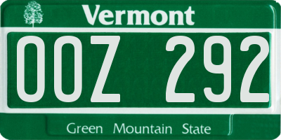 VT license plate OOZ292