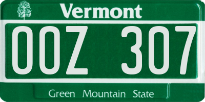 VT license plate OOZ307