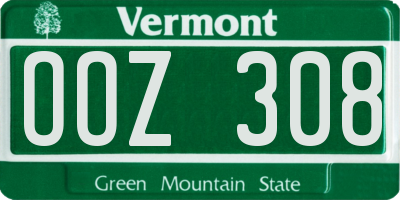 VT license plate OOZ308