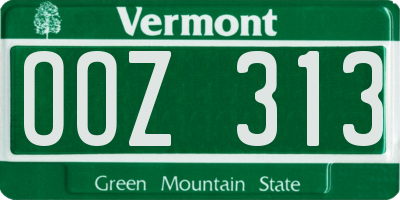 VT license plate OOZ313