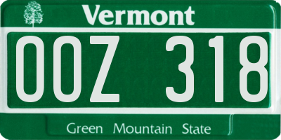 VT license plate OOZ318