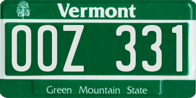 VT license plate OOZ331