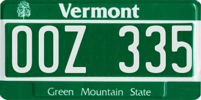 VT license plate OOZ335