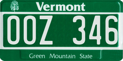 VT license plate OOZ346