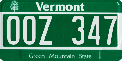 VT license plate OOZ347