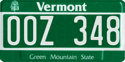 VT license plate OOZ348