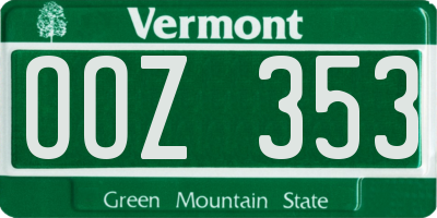 VT license plate OOZ353