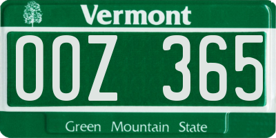 VT license plate OOZ365
