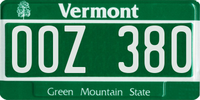 VT license plate OOZ380