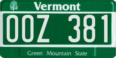 VT license plate OOZ381