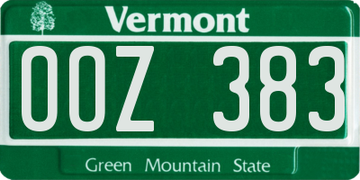 VT license plate OOZ383
