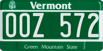 VT license plate OOZ572