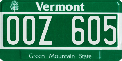 VT license plate OOZ605