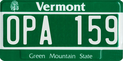 VT license plate OPA159