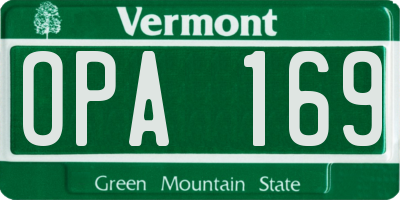 VT license plate OPA169
