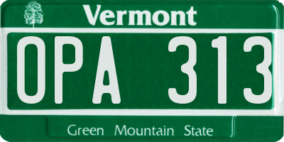 VT license plate OPA313
