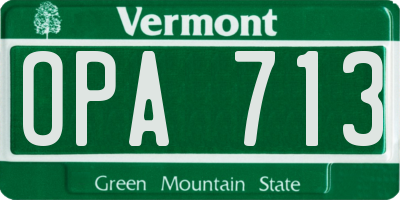 VT license plate OPA713