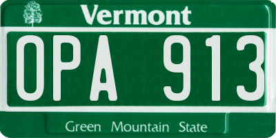 VT license plate OPA913