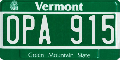 VT license plate OPA915