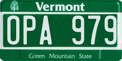 VT license plate OPA979