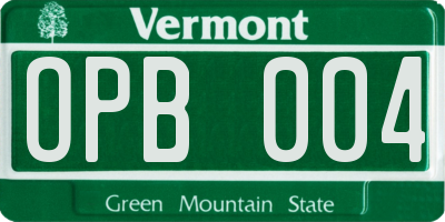 VT license plate OPB004
