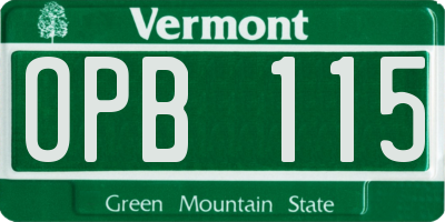 VT license plate OPB115