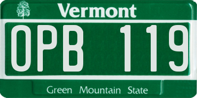 VT license plate OPB119