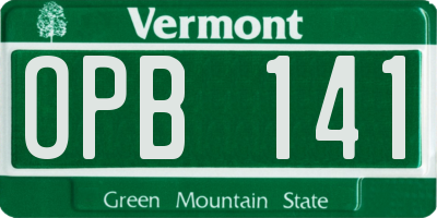 VT license plate OPB141