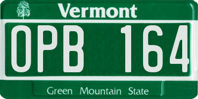 VT license plate OPB164